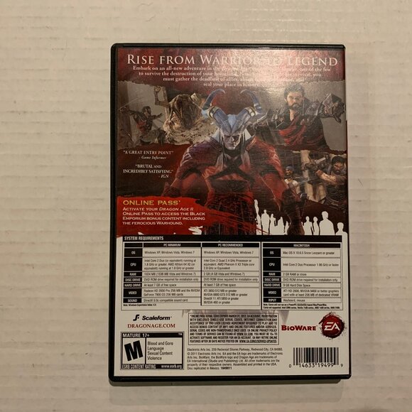 Dragon Age II PC/Mac Game 2011 EA BioWare DVD-ROM - Picture 2 of 6